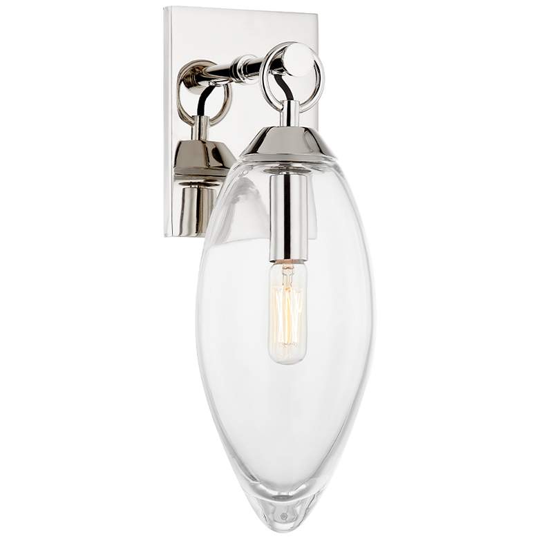 Image 1 Hudson Valley Nantucket 4.5 inch Wide Polished Nickel 1 Light Wall Sconce
