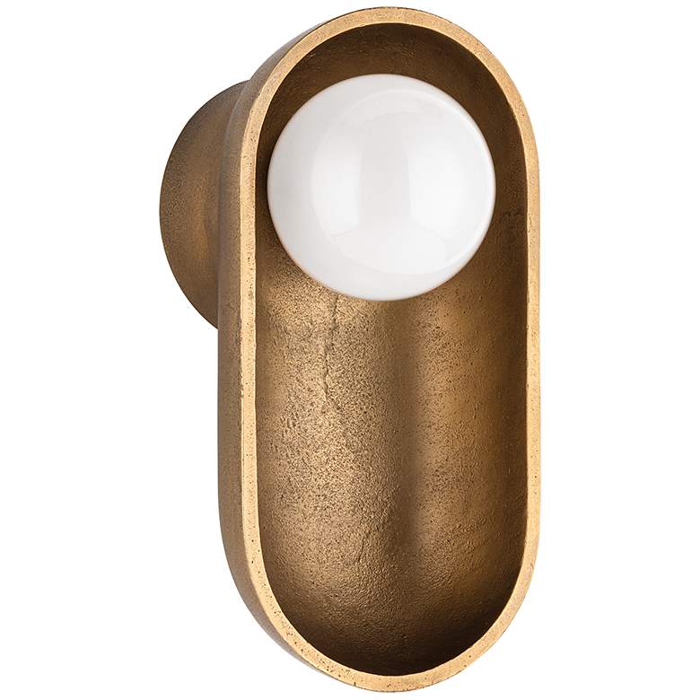 Image 1 Hudson Valley Nathan 5.5" Wide Aged Brass 1 Light LED Wall Sconce