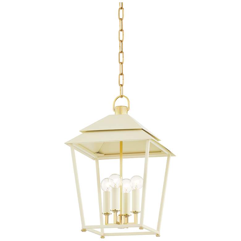 Image 1 Hudson Valley Natick 12.5" Wide Aged Brass 4 Light Lantern