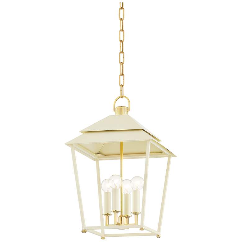 Image 1 Hudson Valley Natick 12.5 inch Wide Aged Brass 4 Light Lantern