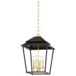 Hudson Valley Natick 12.5" Wide Aged Brass 4 Light Lantern