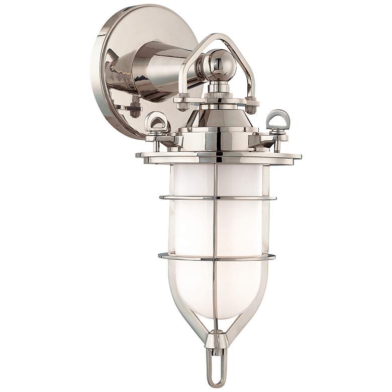 Image 1 Hudson Valley New Canaan 15"H Polished Nickel Wall Sconce