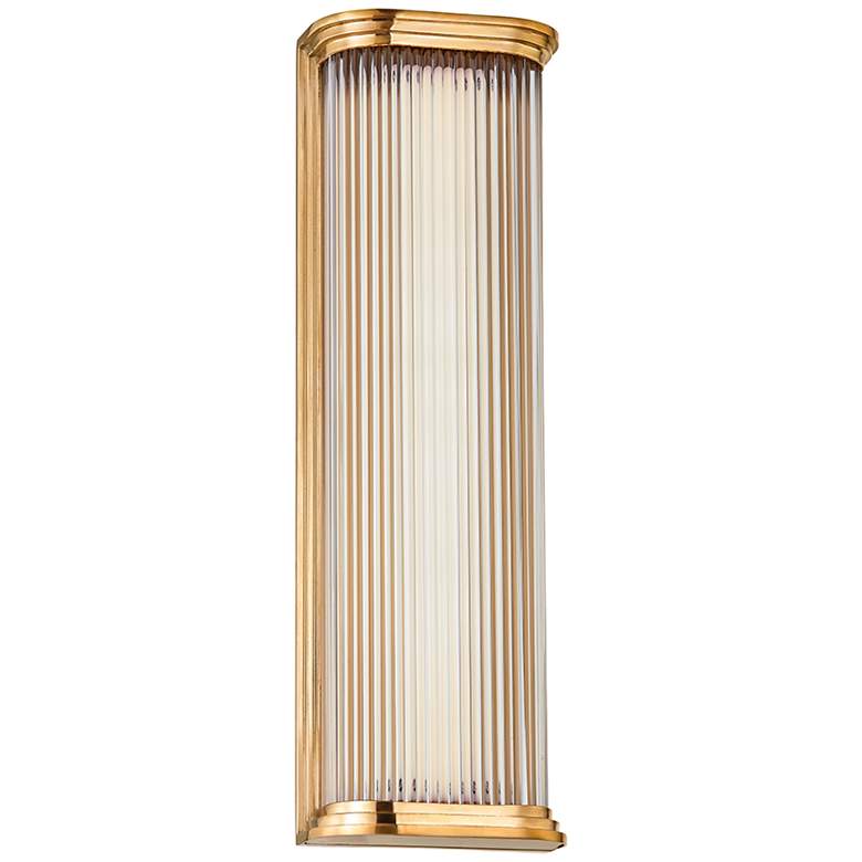 Image 1 Hudson Valley Newburgh 5.25" Wide Aged Brass 1 Light LED Wall Sconce
