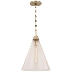 Hudson Valley Newbury 10 3/4" Wide Aged Brass Mini Pendant