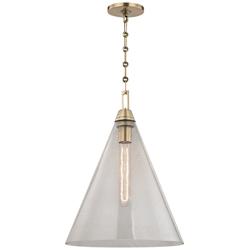 Hudson Valley Newbury 14" Wide Aged Brass Pendant Light