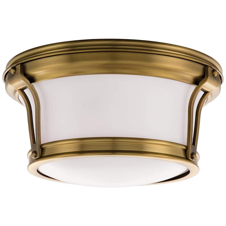 Image 1 Hudson Valley Newport 10" Wide Aged Brass Ceiling Light