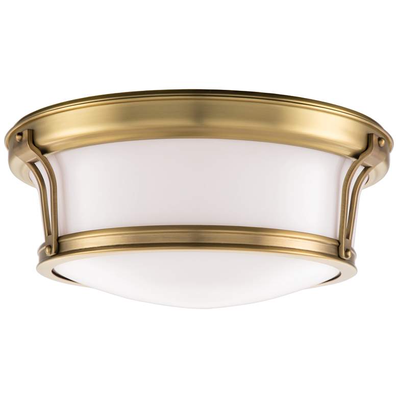 Image 1 Hudson Valley Newport 13" Wide Aged Brass 2 Light Flush Mount
