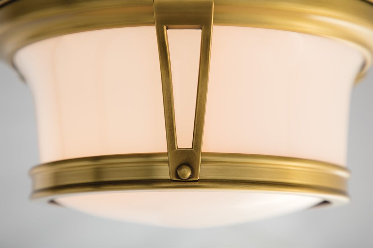 Image 4 Hudson Valley Newport 13" Wide Aged Brass 2 Light Flush Mount more views