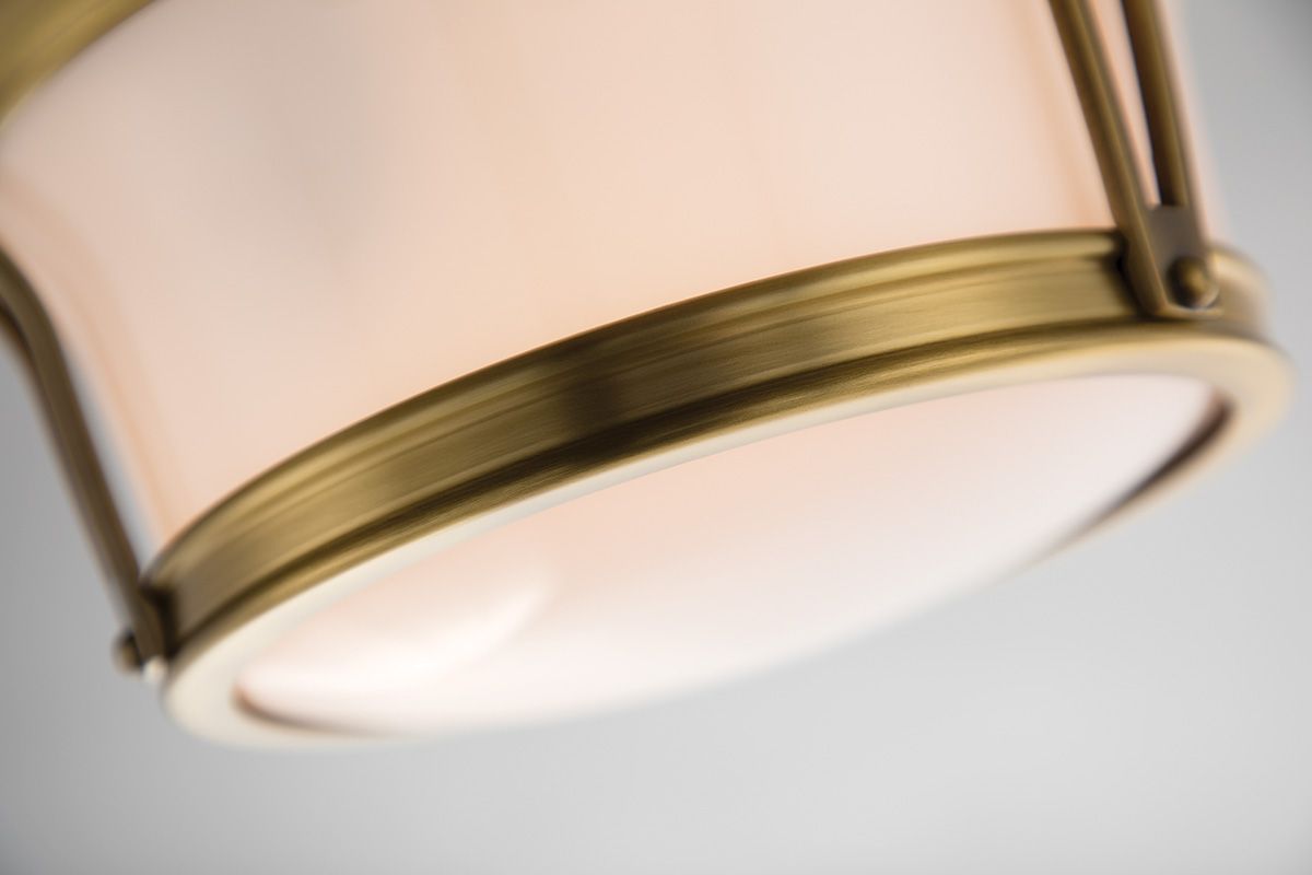 Image 5 Hudson Valley Newport 13" Wide Aged Brass 2 Light Flush Mount more views