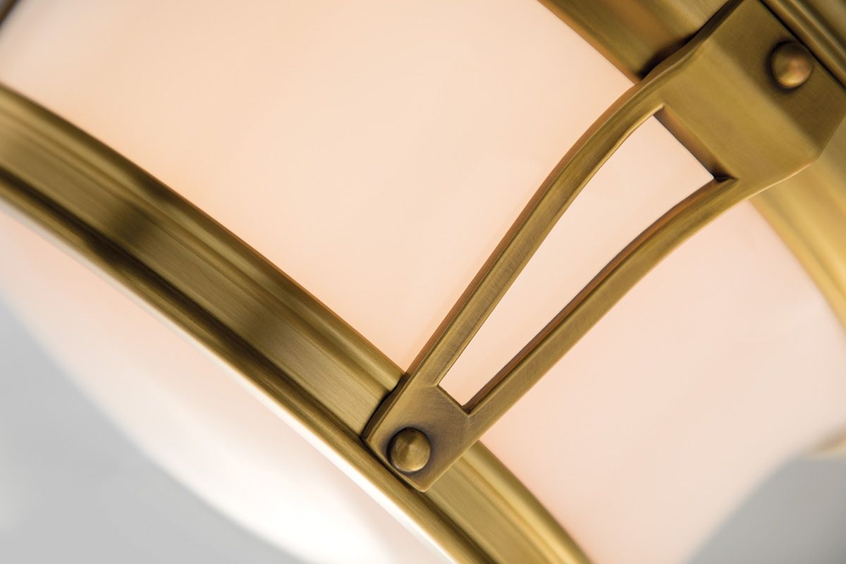 Image 7 Hudson Valley Newport 13" Wide Aged Brass 2 Light Flush Mount more views