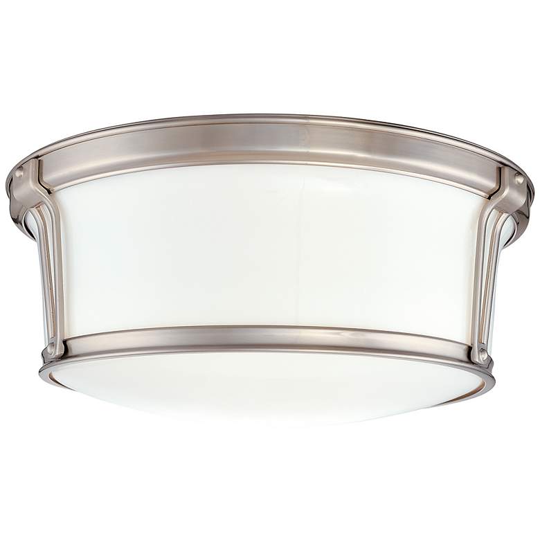 Image 1 Hudson Valley Newport 13 inch Wide Satin Nickel Ceiling Light