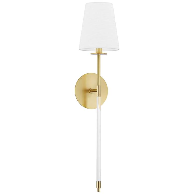Image 1 Hudson Valley Niagra 27 1/2" High Aged Brass Wall Sconce