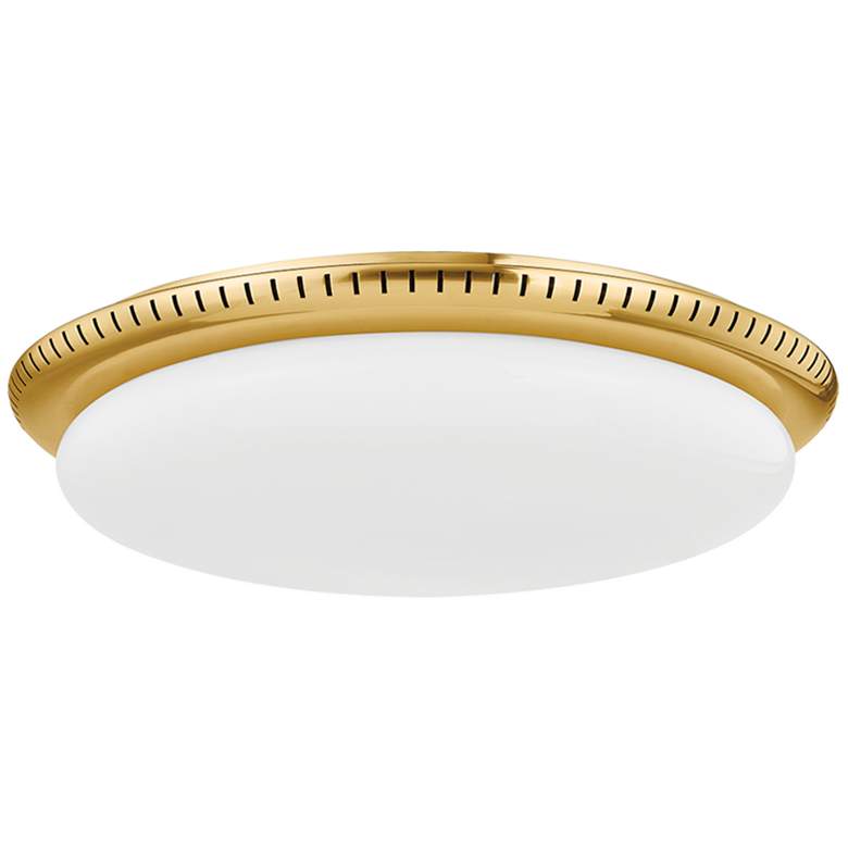 Image 1 Hudson Valley North Castle 18.25" 1 Lt. Aged Brass Flush Mount