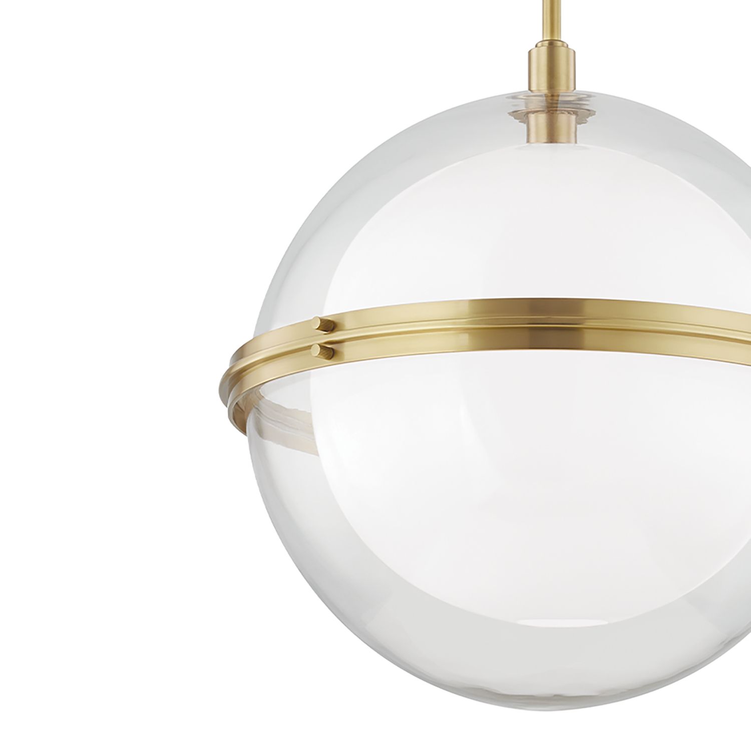 Image 2 Hudson Valley Northport 22"W Aged Brass Globe Pendant Light more views