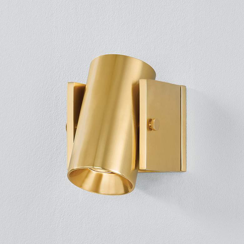 Image 5 Hudson Valley Nowra 4.75" 1 Lt. Aged Brass Wall Sconce more views