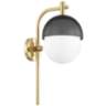 Hudson Valley Nyack 19 1/2" High Aged Brass and Black Wall Sconce