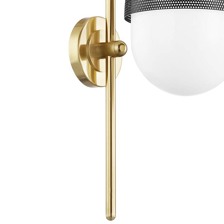 Image 3 Hudson Valley Nyack 19 1/2" High Aged Brass and Black Wall Sconce more views
