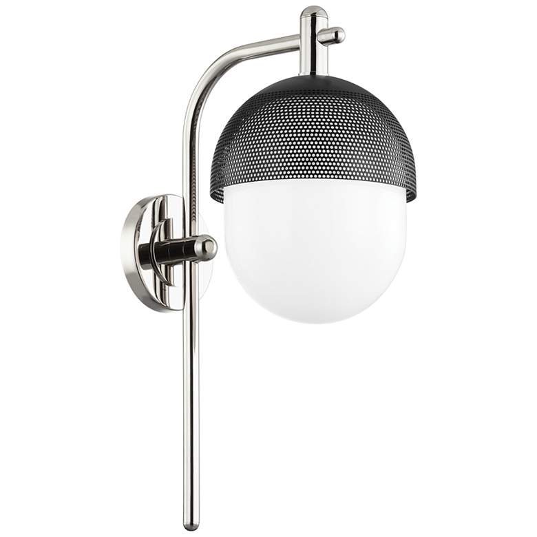 Image 1 Hudson Valley Nyack 19 1/2" High Polished Nickel and Black Wall Sconce