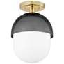 Hudson Valley Nyack 9" Wide Aged Brass and Black Ceiling Light