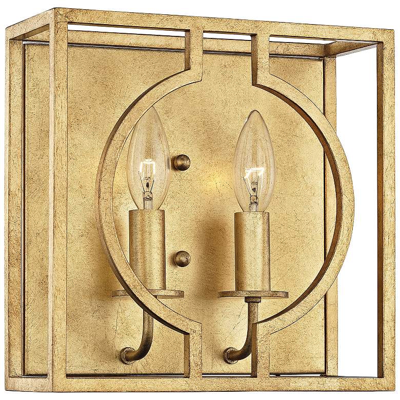 Image 1 Hudson Valley Octavio 10 inch High Gold Leaf 2-Light Wall Sconce