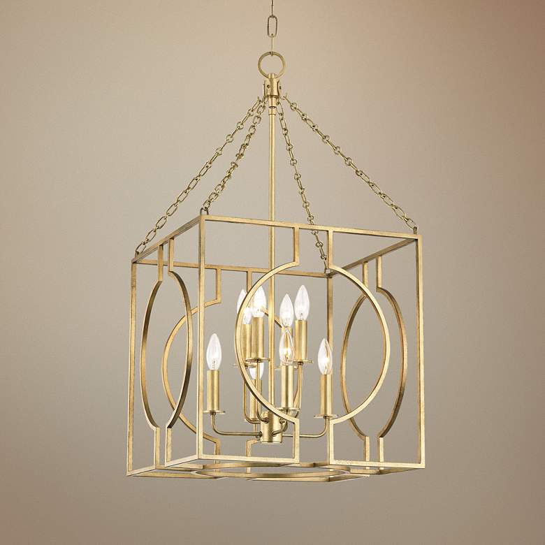 Image 1 Hudson Valley Octavio 18" Wide Gold Leaf 8-Light Pendant