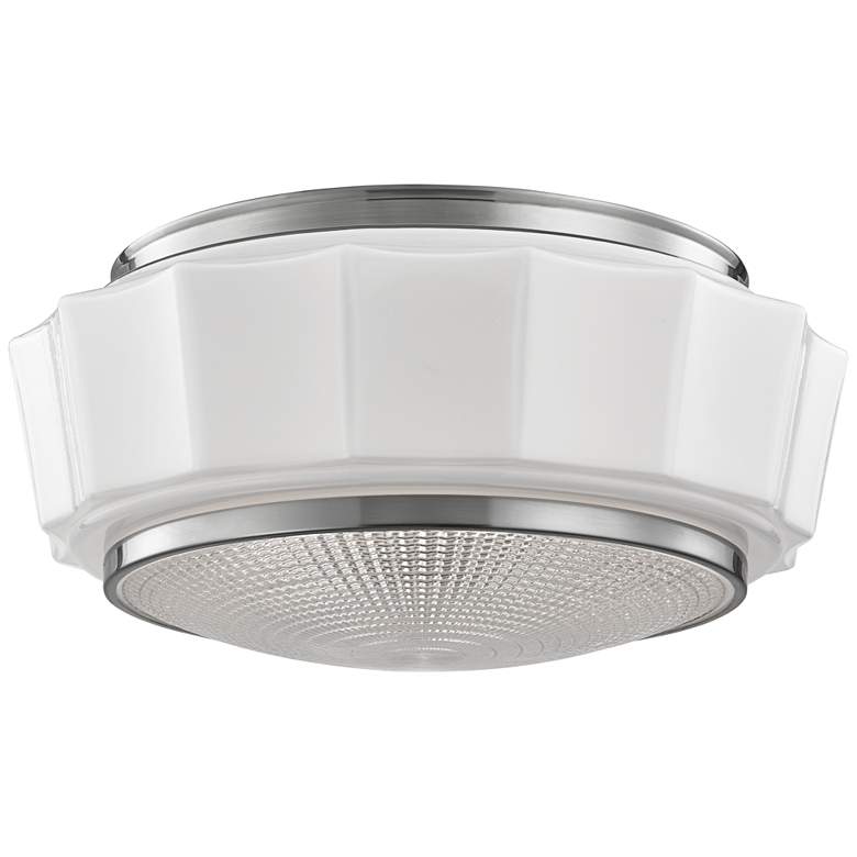 Image 1 Hudson Valley Odessa 16 1/4 inch Wide Satin Nickel Ceiling Light