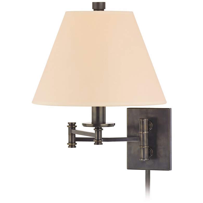 Image 1 Hudson Valley Old Bronze Claremont Swing Arm Wall Lamp