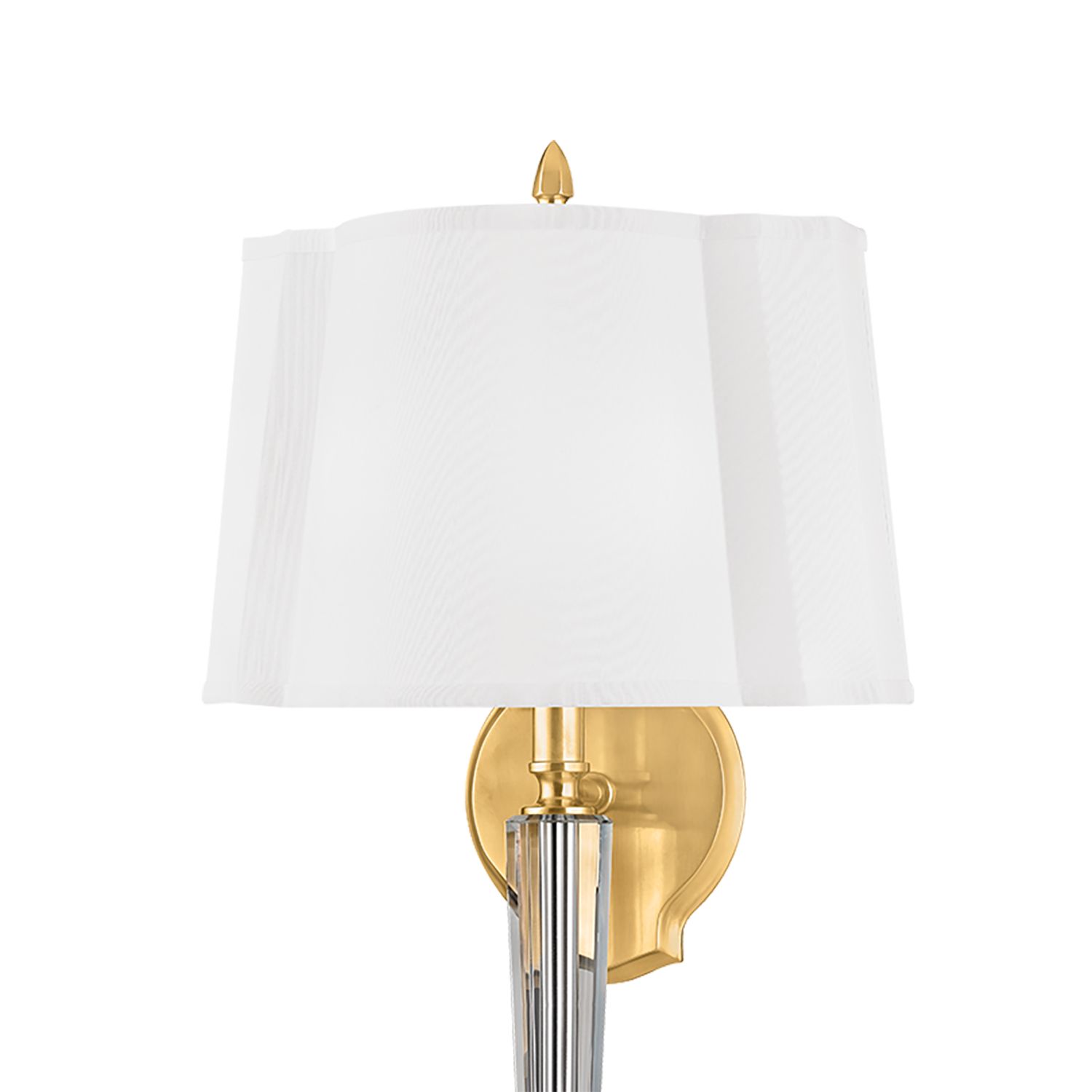 Image 2 Hudson Valley Oyster Bay 21.5" 2-Light Crystal and Brass Wall Sconce more views