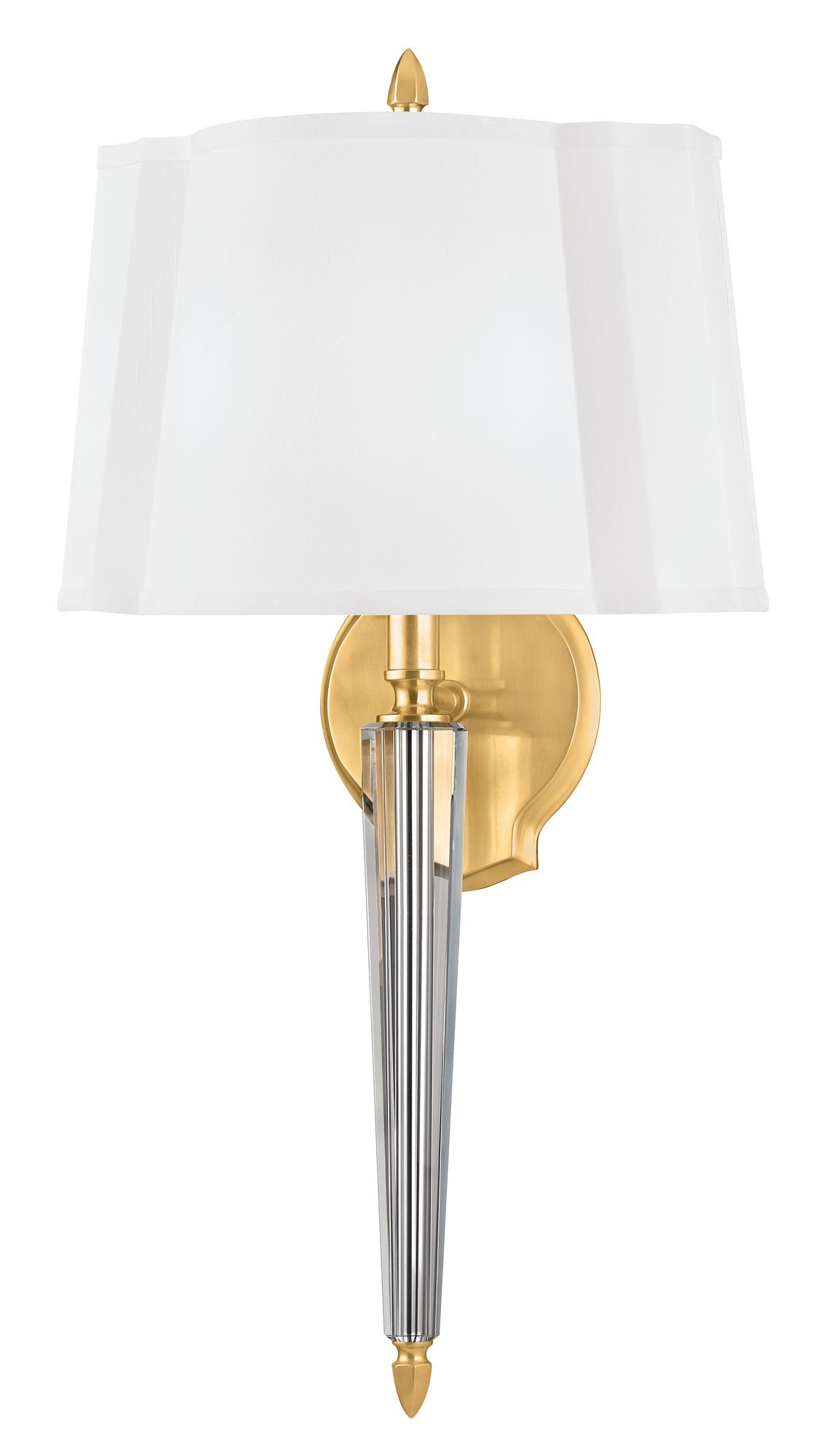 Image 3 Hudson Valley Oyster Bay 21.5" 2-Light Crystal and Brass Wall Sconce more views