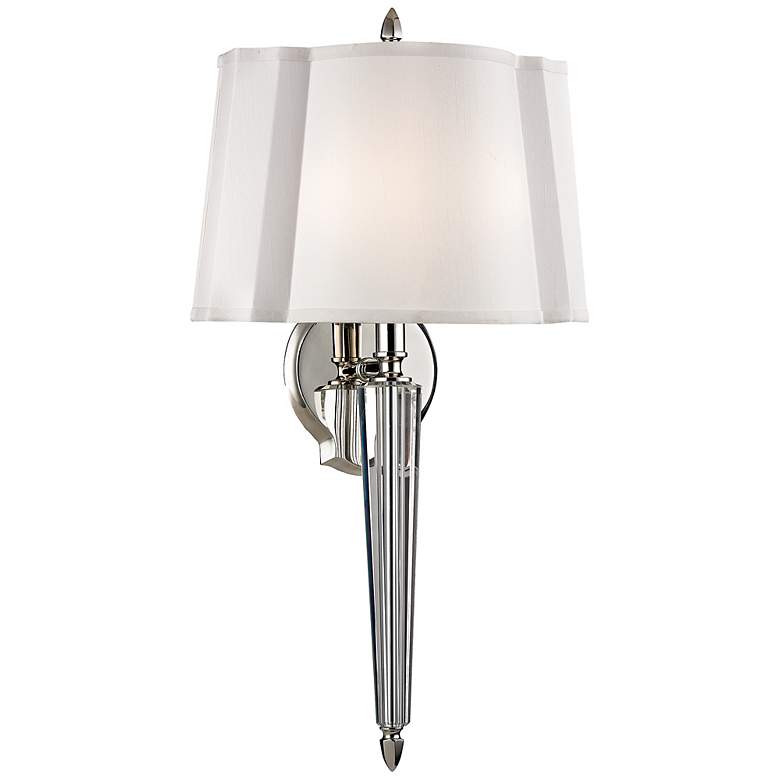 Image 1 Hudson Valley Oyster Bay 21 1/2" High Nickel Wall Sconce