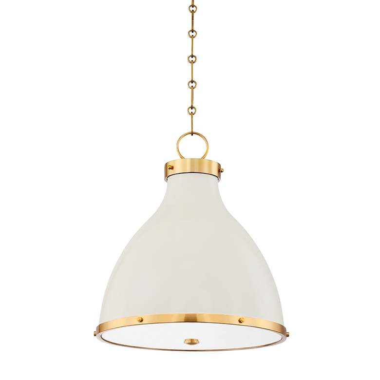 Image 2 Hudson Valley Painted No. 3 16"W Aged Brass Pendant Light