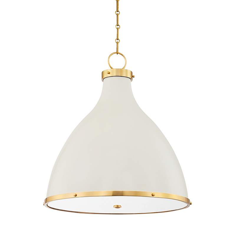 Image 2 Hudson Valley Painted No. 3 22"W Aged Brass Pendant Light