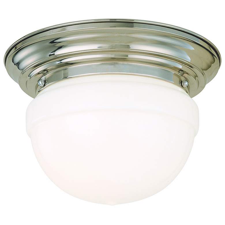 Image 1 Hudson Valley Palisades Nickel Flushmount Ceiling Fixture