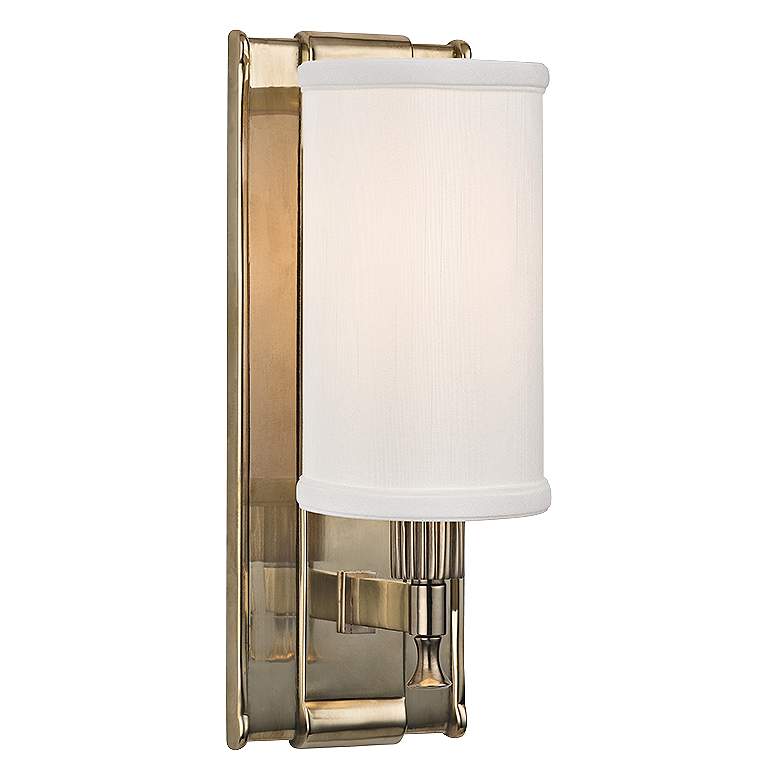 Image 1 Hudson Valley Palmdale 12 inch High Aged Brass Wall Sconce