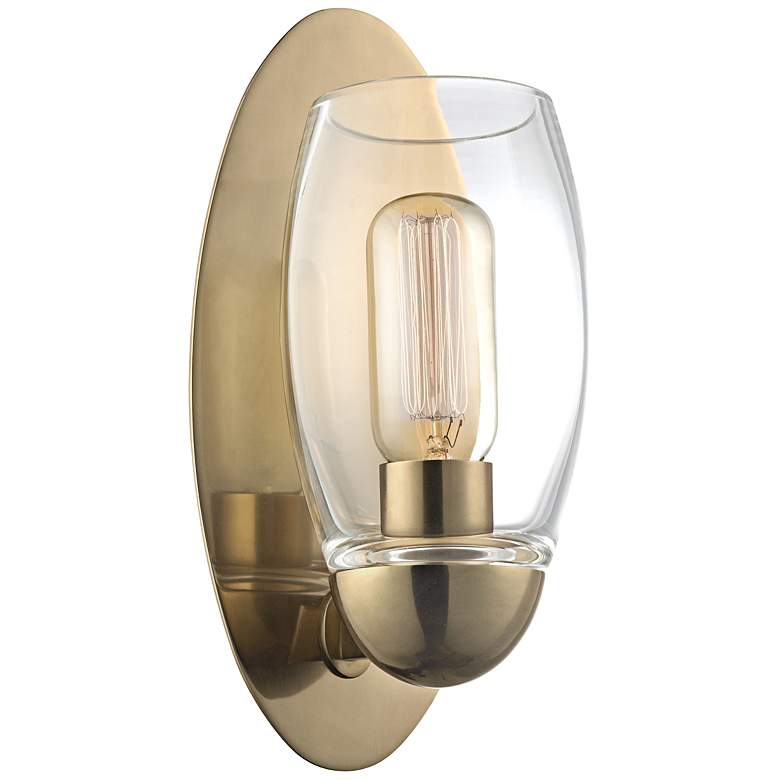 Image 1 Hudson Valley Pamelia 11" High Aged Brass Wall Sconce