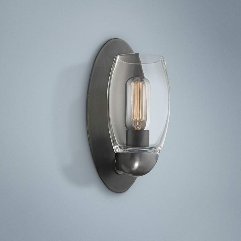 Image 1 Hudson Valley Pamelia 11" High Old Bronze Wall Sconce