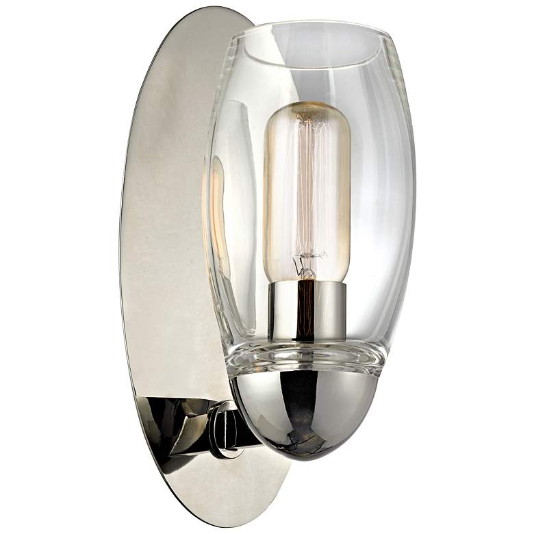 Image 1 Hudson Valley Pamelia 11"H Polished Nickel Wall Sconce