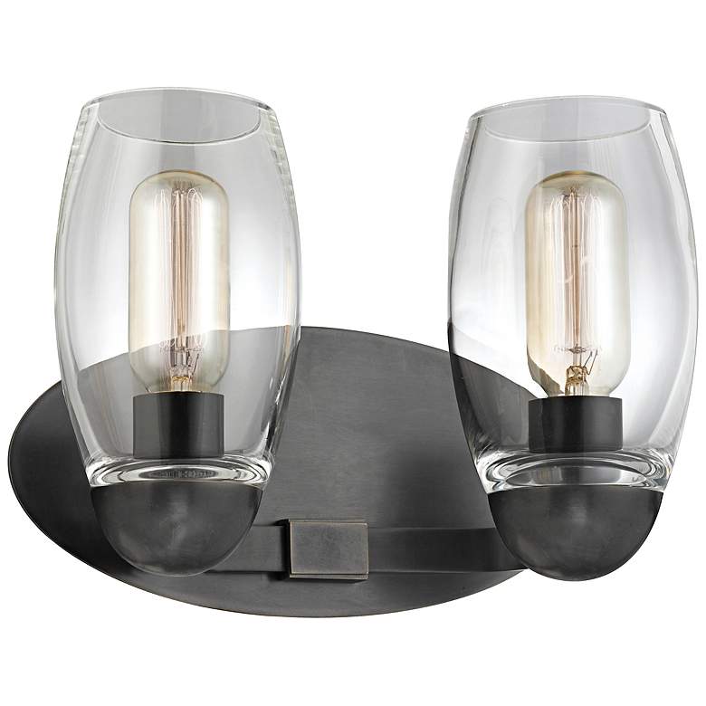 Image 1 Hudson Valley Pamelia 12" Wide Old Bronze Bath Light