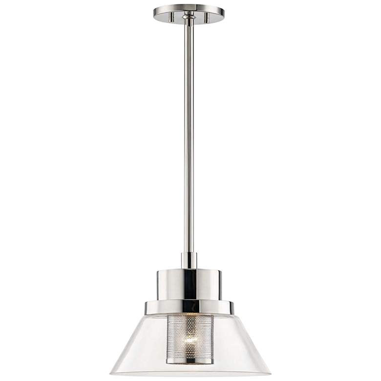 Image 1 Hudson Valley Paoli 12" Wide Polished Nickel Mini Pendant