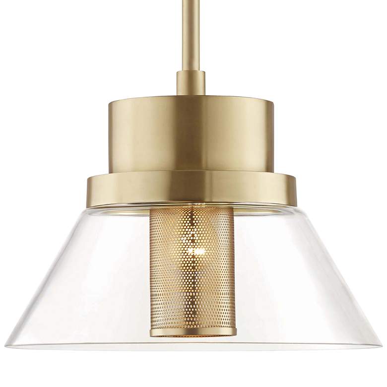 Image 3 Hudson Valley Paoli 15 3/4" Wide Aged Brass Pendant Light more views