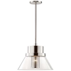 Hudson Valley Paoli 15 3/4&quot; Wide Nickel and Glass Modern Pendant Light