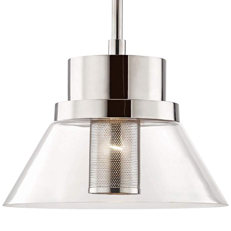 Image 2 Hudson Valley Paoli 15 3/4" Wide Nickel and Glass Modern Pendant Light more views