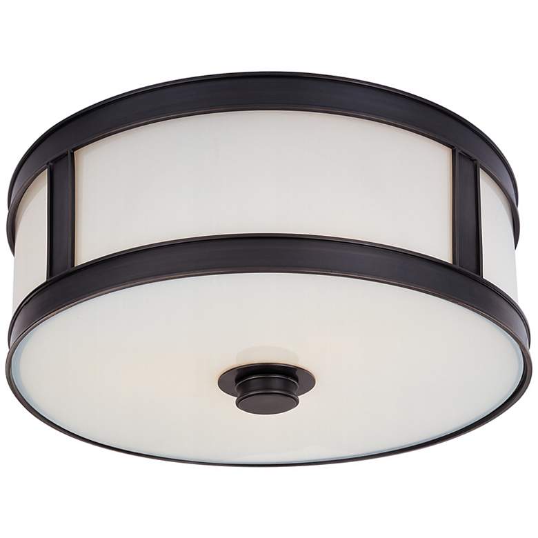 Image 1 Hudson Valley Patterson 16"W 3-Light Bronze Ceiling Light