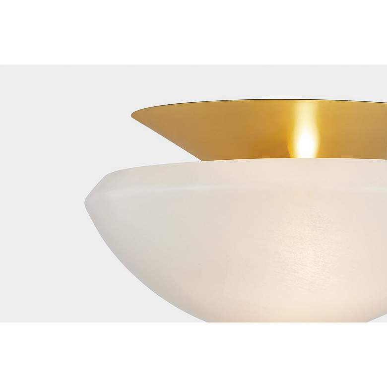 Image 2 Hudson Valley Pawtucket 15" 2 Lt. Aged Brass/Soft White Flush Mount more views