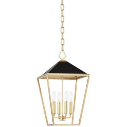Hudson Valley Paxton 12" Wide Gold Leaf 4-Light Mini Pendant