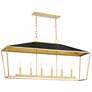 2_Hudson Valley Paxton 48" Wide Gold Leaf 6-Light Linear Island Pendant