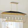 1_Hudson Valley Paxton 48" Wide Gold Leaf 6-Light Linear Island Pendant