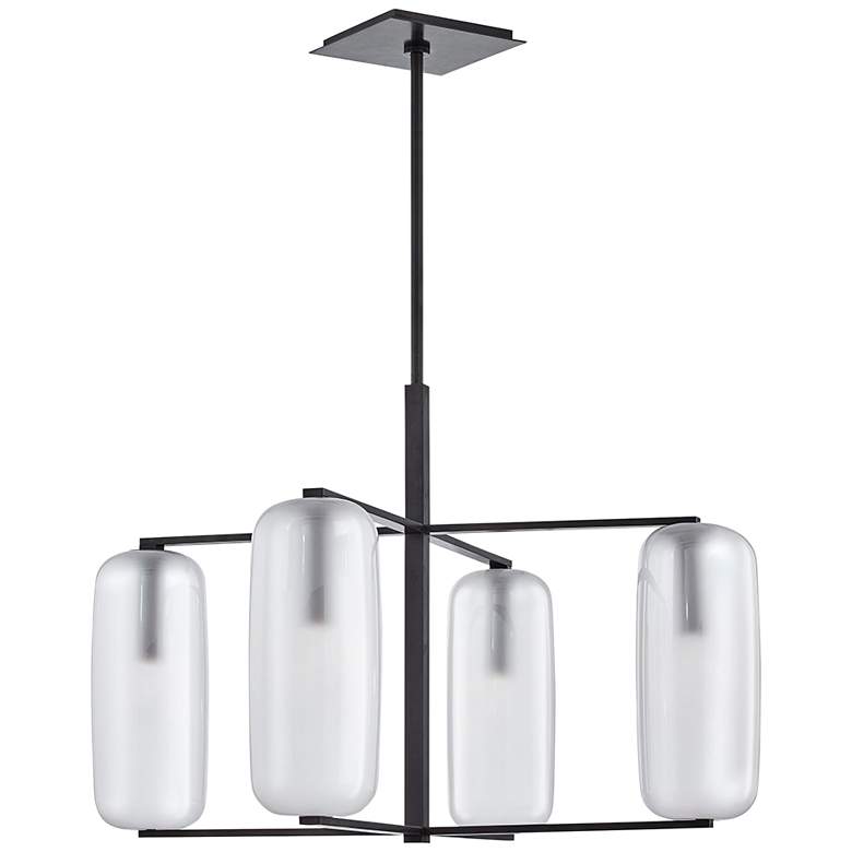 Image 1 Hudson Valley Pebble 33 1/2"W Old Bronze 4-Light Chandelier
