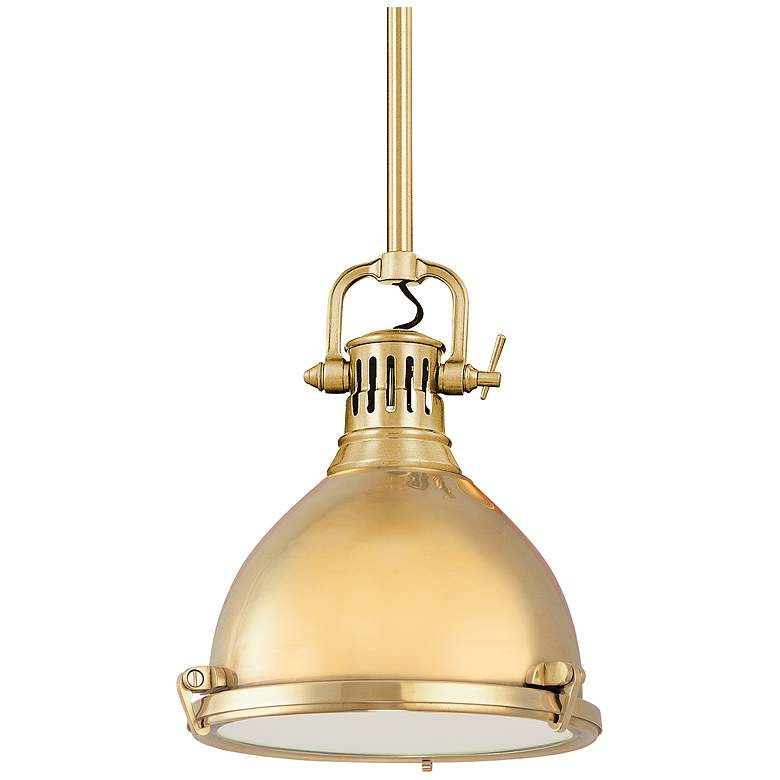 Image 1 Hudson Valley Pelham 10.5 inch Wide Aged Brass 1 Light Pendant