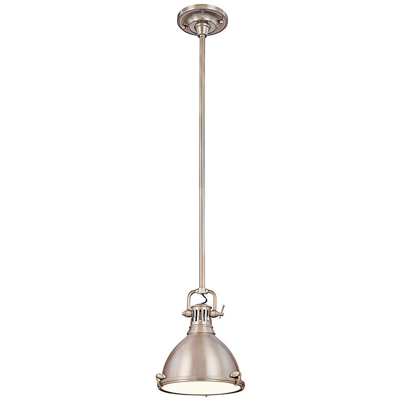 Image 1 Hudson Valley Pelham 10 1/2" Wide Satin Nickel Mini Pendant